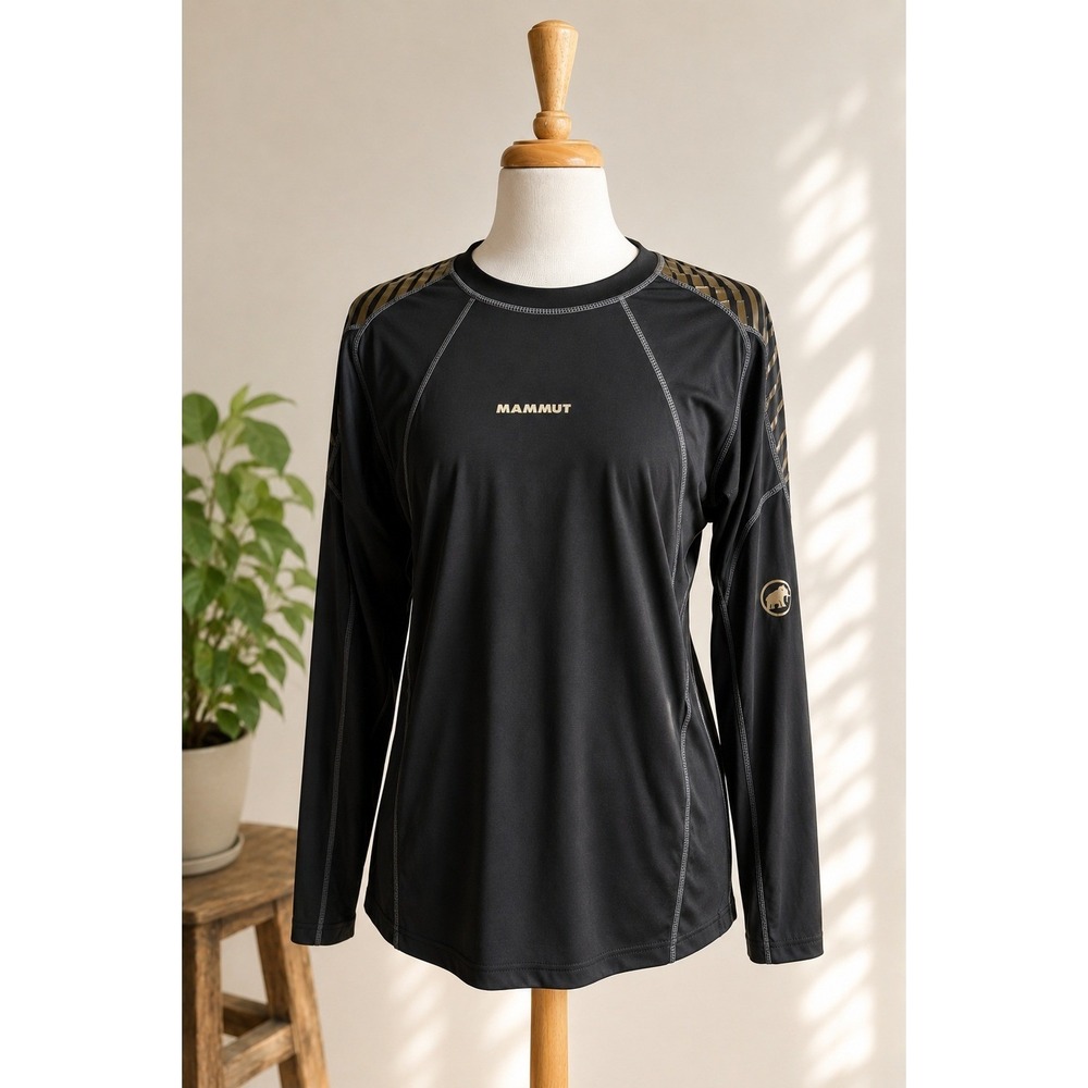 Mammut Polartec Base Layer XL Black Long Sleeve Performance Hiking Top Gorpcore